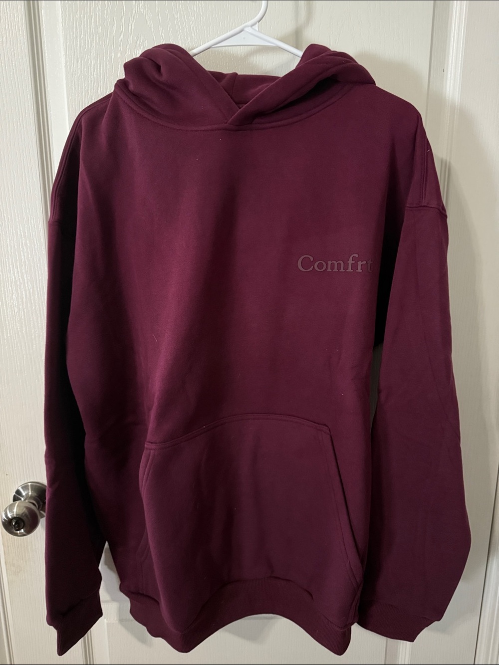 COMFRT minimalist PLUM color Crewneck Hoodie - Comfortable Pullover
